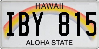 HI license plate IBY815