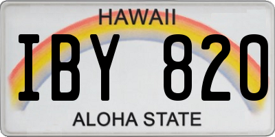 HI license plate IBY820