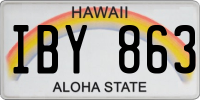 HI license plate IBY863