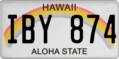 HI license plate IBY874