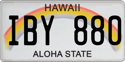HI license plate IBY880