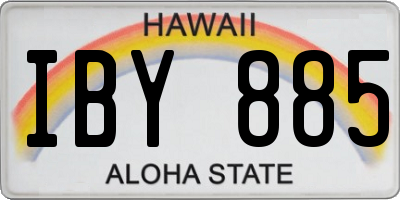 HI license plate IBY885