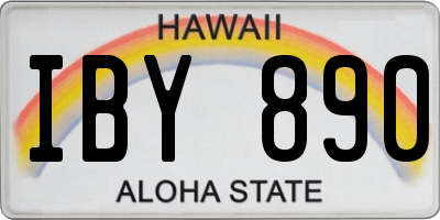 HI license plate IBY890