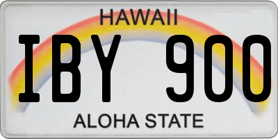 HI license plate IBY900