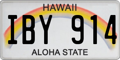 HI license plate IBY914