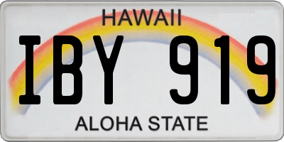 HI license plate IBY919