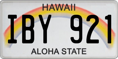 HI license plate IBY921