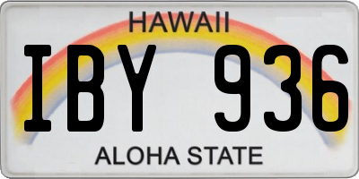 HI license plate IBY936
