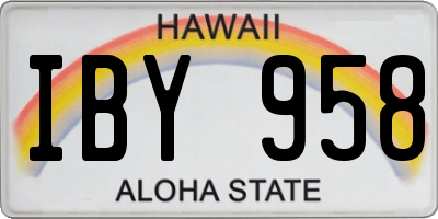 HI license plate IBY958