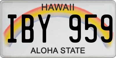 HI license plate IBY959