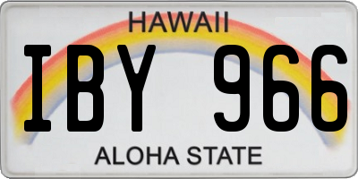 HI license plate IBY966