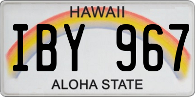 HI license plate IBY967
