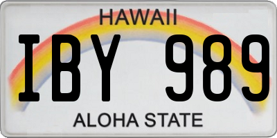 HI license plate IBY989