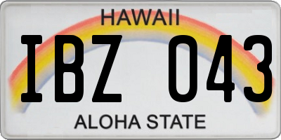 HI license plate IBZ043