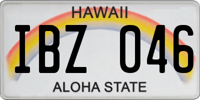 HI license plate IBZ046