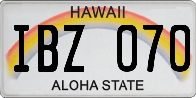 HI license plate IBZ070