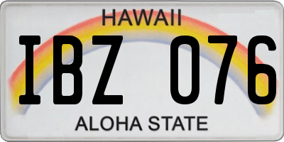 HI license plate IBZ076