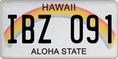 HI license plate IBZ091