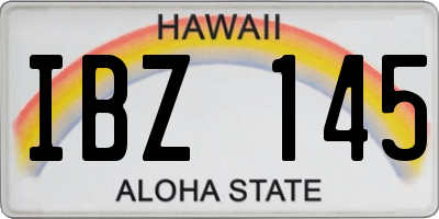 HI license plate IBZ145