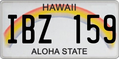 HI license plate IBZ159