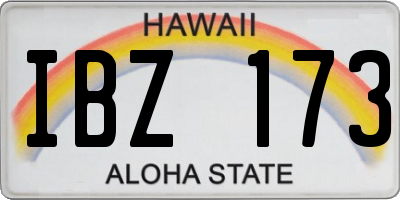 HI license plate IBZ173