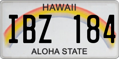 HI license plate IBZ184