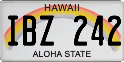 HI license plate IBZ242