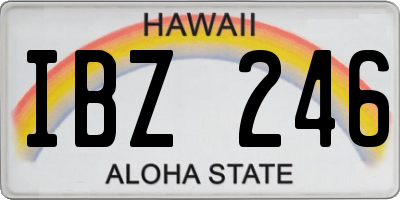 HI license plate IBZ246