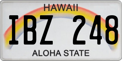 HI license plate IBZ248