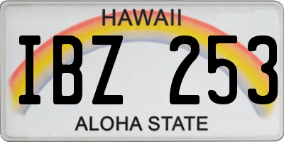 HI license plate IBZ253