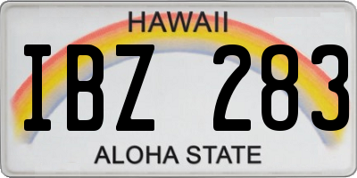 HI license plate IBZ283