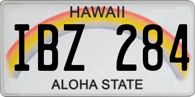 HI license plate IBZ284