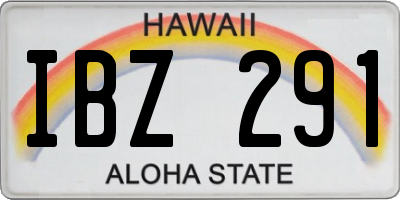 HI license plate IBZ291