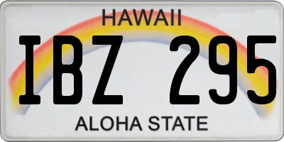 HI license plate IBZ295