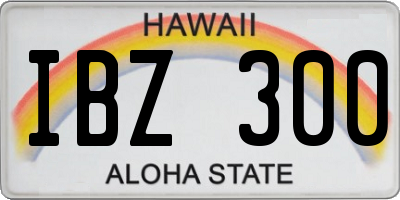 HI license plate IBZ300