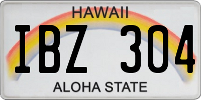 HI license plate IBZ304