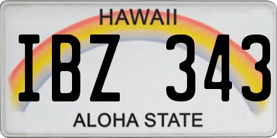 HI license plate IBZ343