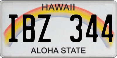 HI license plate IBZ344
