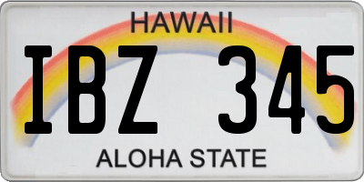 HI license plate IBZ345