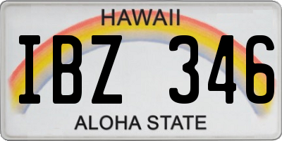 HI license plate IBZ346