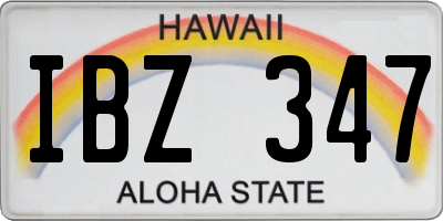 HI license plate IBZ347