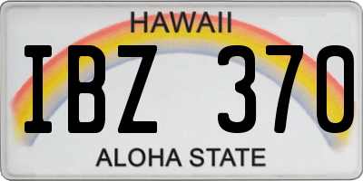 HI license plate IBZ370