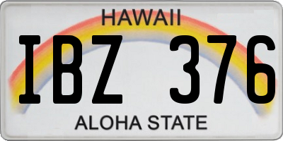 HI license plate IBZ376