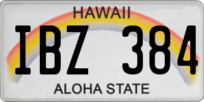 HI license plate IBZ384
