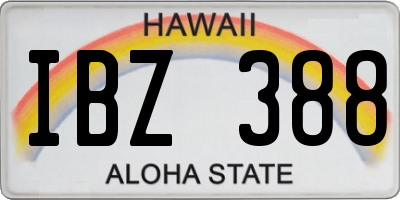 HI license plate IBZ388