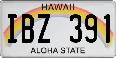 HI license plate IBZ391