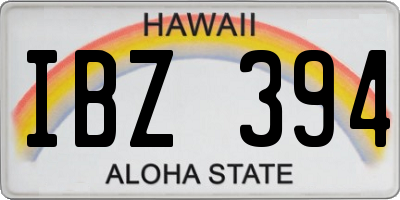 HI license plate IBZ394