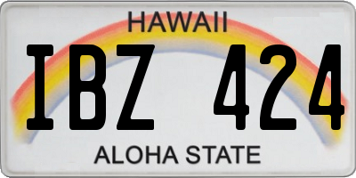 HI license plate IBZ424