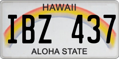 HI license plate IBZ437