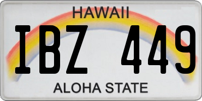 HI license plate IBZ449